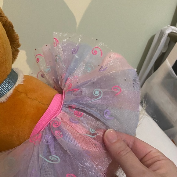 Build A Bear Disney Princess Belle Teacup Puppy rainbow tutu blue collar BAB - Picture 4 of 10